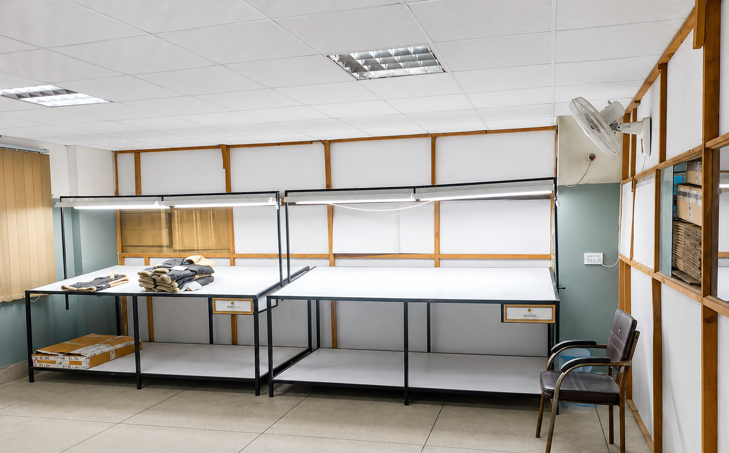 Cutting and inspection room